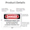 Signmission Nitrogen Inert Gas Equipment Danger Sign, Plastic, 10in W x 7in L, 2PK OS-2PACK-DS-P-710-L-1907 - alternate 8
